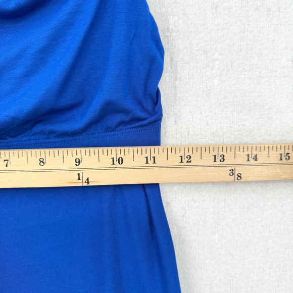 ENZA COSTA Jersey Midi Slip Dress Women XS Royal Blue Spaghetti Strap Luxury NEW - Picture 7 of 16